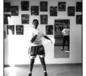 Salle de boxe, entraînement